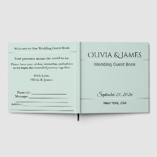 Wedding Guest Book Custom Minimal Elegant