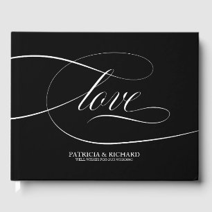 Wedding Guest Book Elegant Black And White
