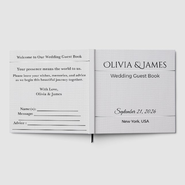 Wedding Guest Book Elegant Minimalist Keepsake (Full)