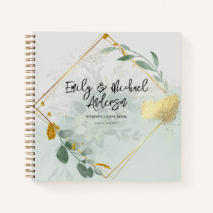Wedding Guest Book - Eucalyptus Botanical Gold