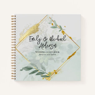 Wedding Guest Book - Eucalyptus Botanical Gold