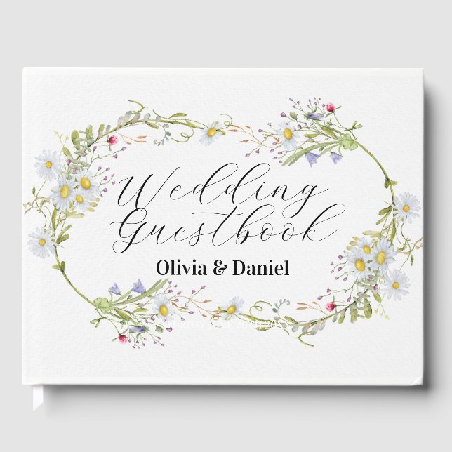 Wedding Guest Book Floral Wildflowers Spring (Front)
