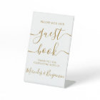Wedding Guest Book Gold Elegant Calligraphy
