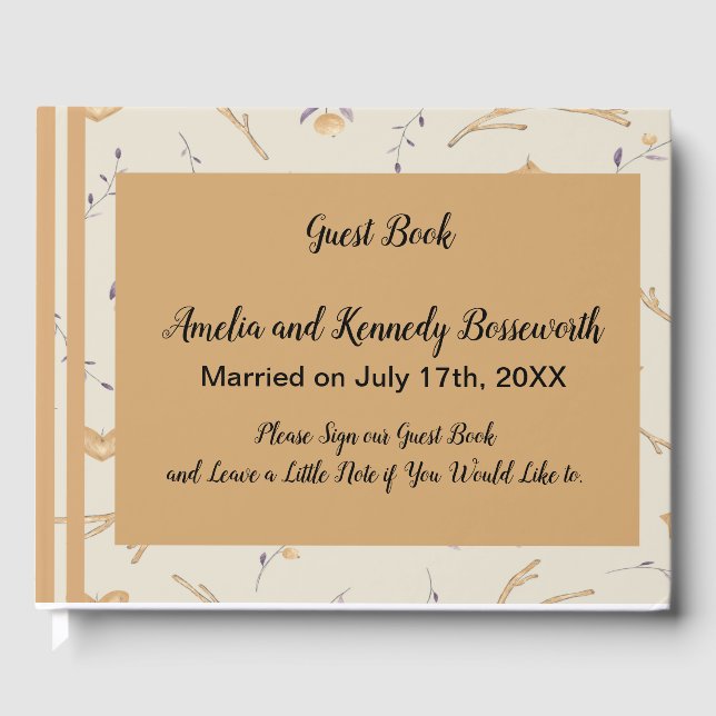 Wedding Guest Book in Earth Tones (Front)