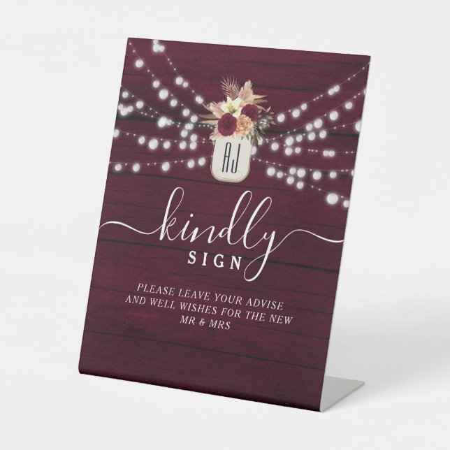 Wedding Guest Book Kindly Sign (Front)