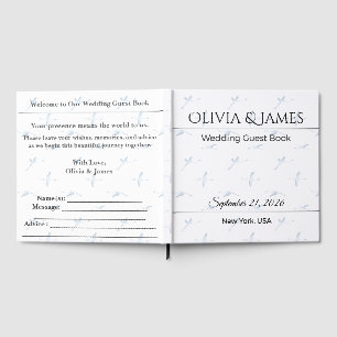 Wedding Guest Book   Minimalist Crane Keepsake
