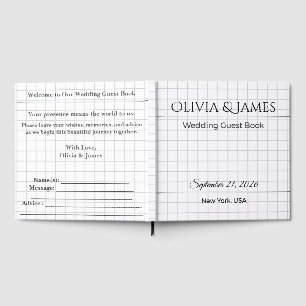 Wedding Guest Book Modern Minimalist Keepsake