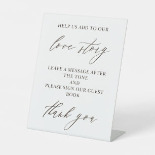 Wedding Guest Book Pedestal Table Sign – Elegant