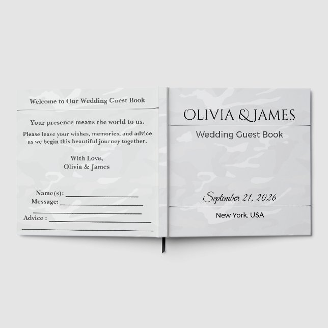 Wedding Guest Book Personalised Memory Keepsake (Full)