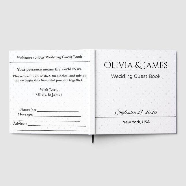 Wedding Guest Book Personalised Memory Keepsake (Full)