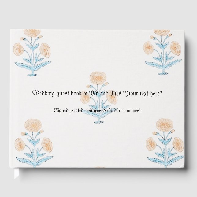 Wedding Guest Book personalizable classic artistic (Front)