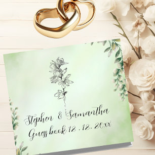 Wedding Guest Book, Personalized Linen Wedding Book