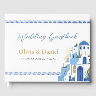 Wedding Guest Book Santorini Greek Greece Blue