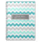 Wedding Guest Book Teal Grey Chevron Notebook