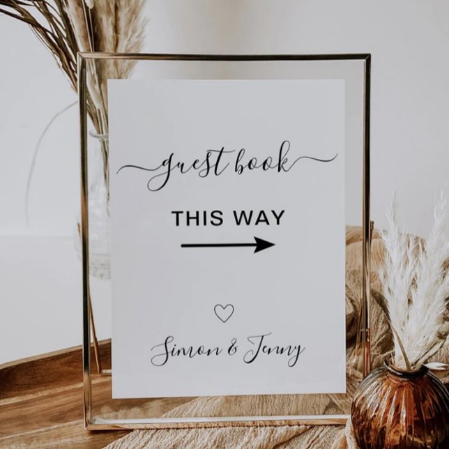 Wedding Guest Book This Way Sign Template (Wedding Guest Book This Way Sign Template)