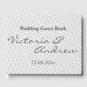 Wedding Guest Book - White & Grey