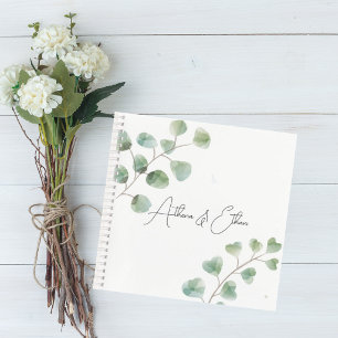 Wedding Guest Book with Eucalyptus Leaves
