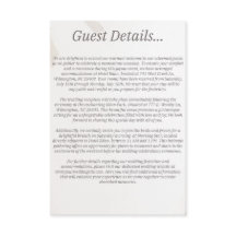 Wedding Guest Details Enclosure Card