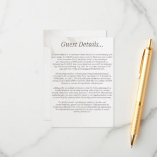 Wedding Guest Details Enclosure Card