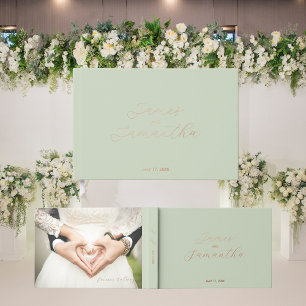 Wedding Guest Foil Notebook   Light Sage Guest Book