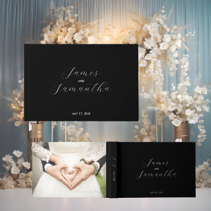 Wedding Guest Foil Notebook Minimal Black Guest Book