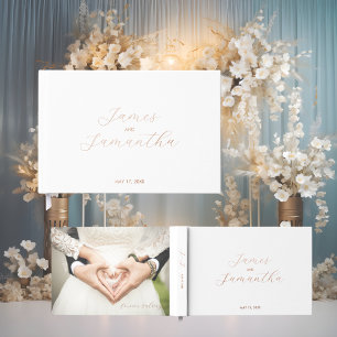 Wedding Guest Foil Notebook Minimal White Book