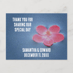 Wedding Guest Garden Floral Pink Flower Thank You Postcard
