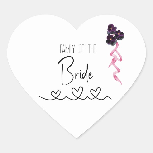 Wedding Guest Identifier  Heart Sticker (Front)