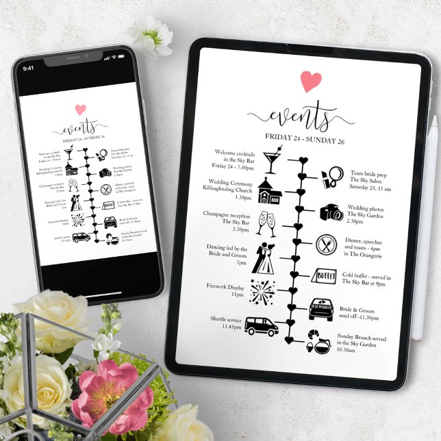 Wedding Guest Itinerary Updateable Digital Announcement (Creator Uploaded)