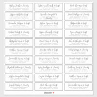 Wedding Guest Names Modern Simple Black and White