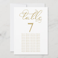 Wedding Guest Seating Gold Foil Elegant