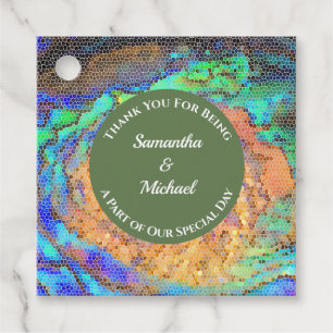Wedding Guest Thanks Mosaic Neon Appreciation Favour Tags