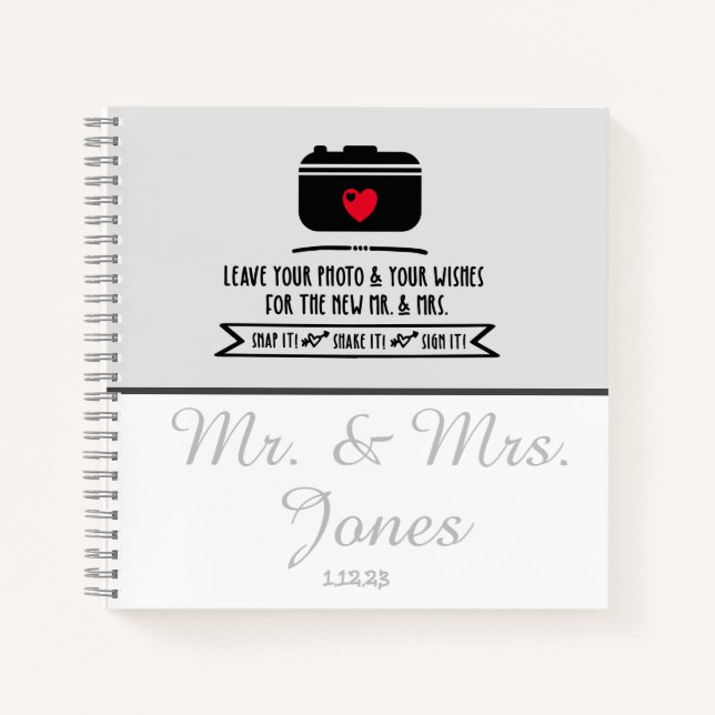 Wedding guestbook instant picture and wishes notebook (Front)