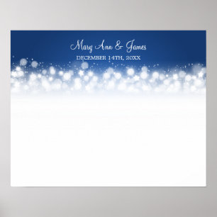 Wedding Guestbook Magic Sparkle Blue