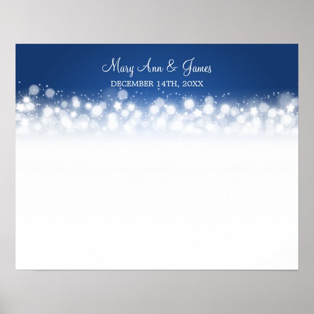 Wedding Guestbook  Magic Sparkle Blue (Front)