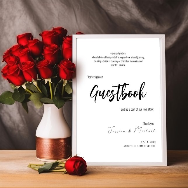 Wedding guestbook Minimalist Elegant (Beautiful Wedding guestbook Sign Our Guestbook poster from Minimalist Elegant collection)