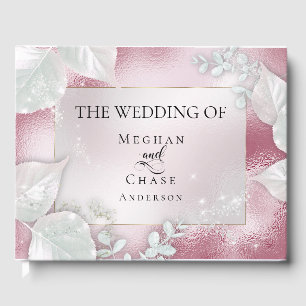 Wedding Guestbook   Pale Burgundy Shimmer