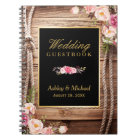 Wedding Guestbook - Rustic Wood Knot Floral