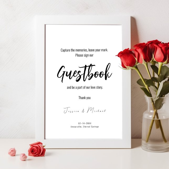 Wedding guestbook sign Minimalist Elegant (Wedding guestbook poster  fully customizable from The Elegance Collection. )