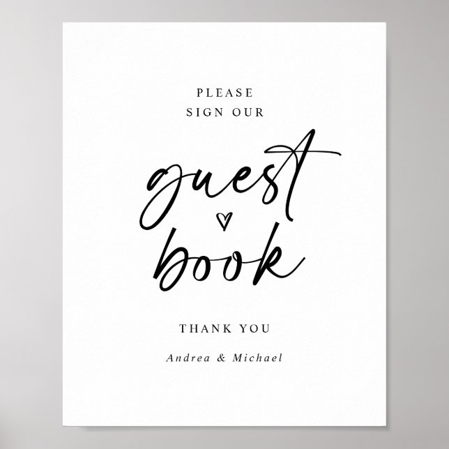 Wedding Guestbook Sign Modern Minimalist Fun (Front)