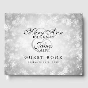 Wedding Guestbook Silver Winter Wonderland