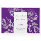 Wedding Guestbook Simple Floral Silver Purple