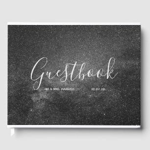 Wedding Guestbook Space Stars Eternity Chic