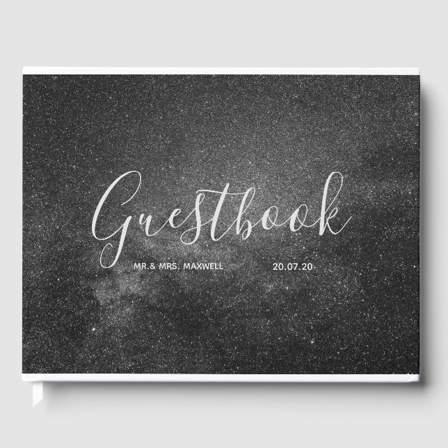 Wedding Guestbook | Space Stars Eternity Chic (Front)