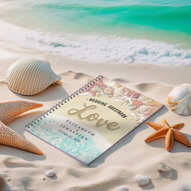 Wedding Guestbook Summer Beach Starfish Sea shells Notebook (Creator Uploaded)