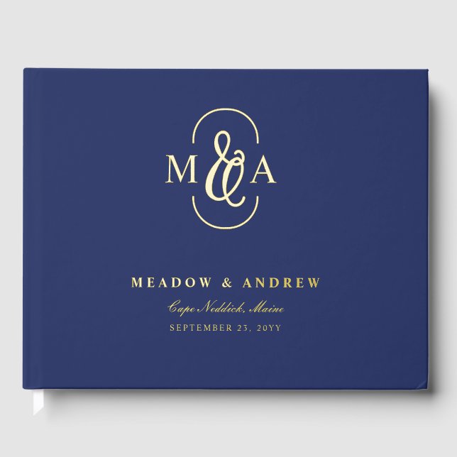 Wedding Guestbook With Ampersand Monogram (Front)