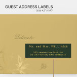 Wedding guests 24 custom burgundy address labels<br><div class="desc">Personalised simple minimal individual wedding guests' address labels (24 recipients) for invitation mailings,  with trendy modern minimalist typography in formal classic dark green and gold.       The size of one label is cca 4.2 x 1.7 inches for a 14 x 14 inches sheet (Extra-Large)</div>