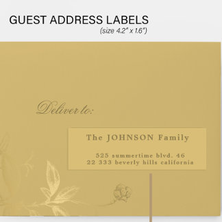 Wedding guests 24 custom faux gold address labels