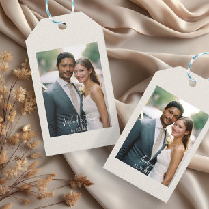 Wedding Handwritten Thank you 1 Photo Gift Tags
