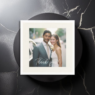 Wedding Handwritten Thank you 1 Photo Napkin